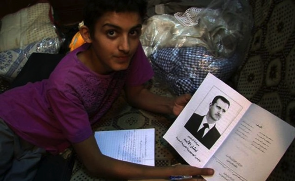 Screen grab from  A Syrian Love Story (Sean McAllister, 2015)